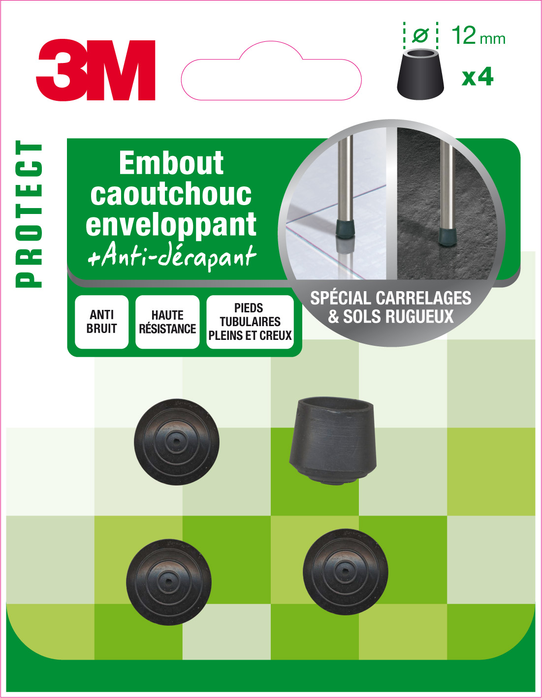 Embout caoutchouc enveloppant Ø12mm - 3M